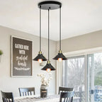 Black Vintage Metal Multi-Head Pendant Light
