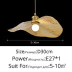 Vintage Lotus Leaf Gold Metal Pendant Light