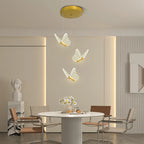 Modern Gold Butterfly 3-Light Metal Pendant Light