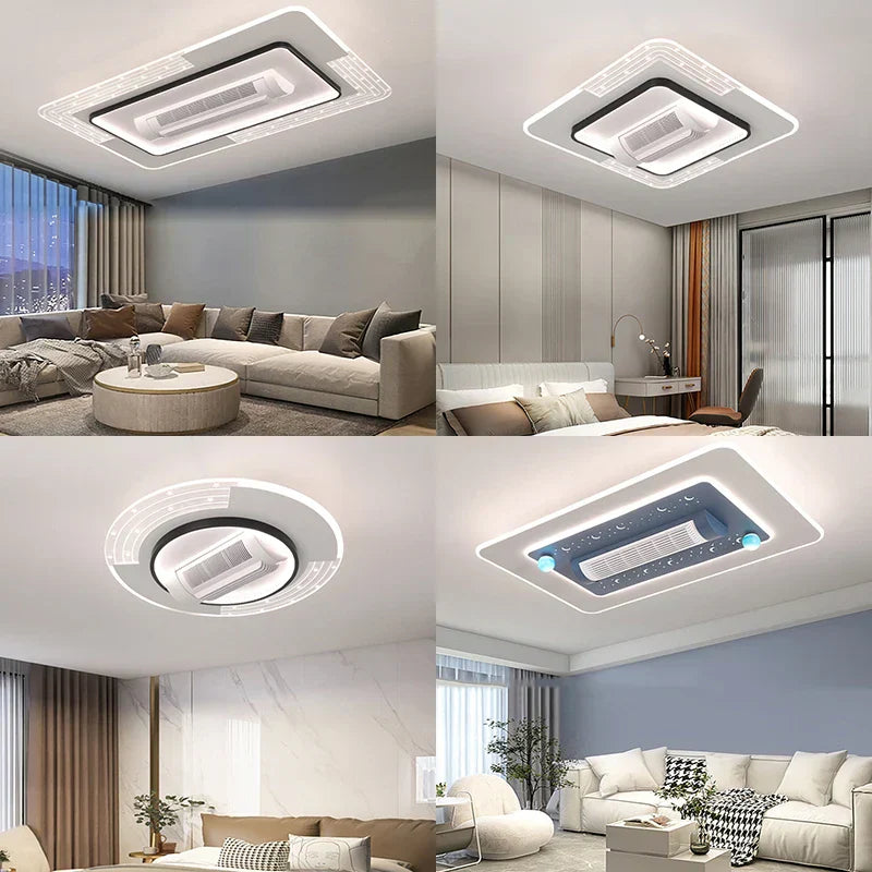 مروحة سقف DecorBites™ LED بدون شفرات مع جهاز تحكم عن بعد لغرفة المعيشة الحديثة