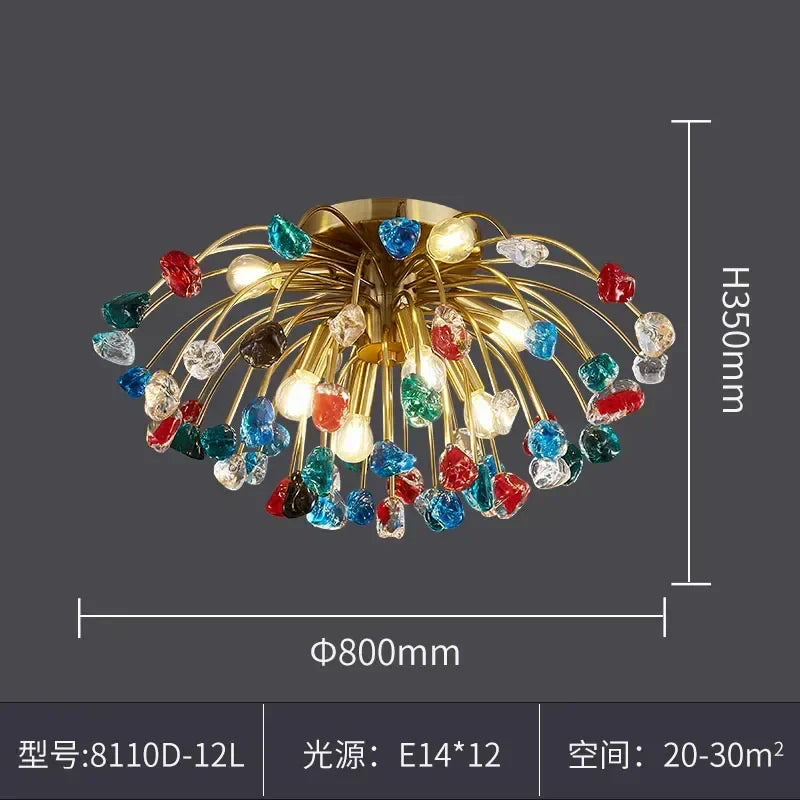 DecorBites™ Colorful Crystal Chandelier LED Dining Room Lighting