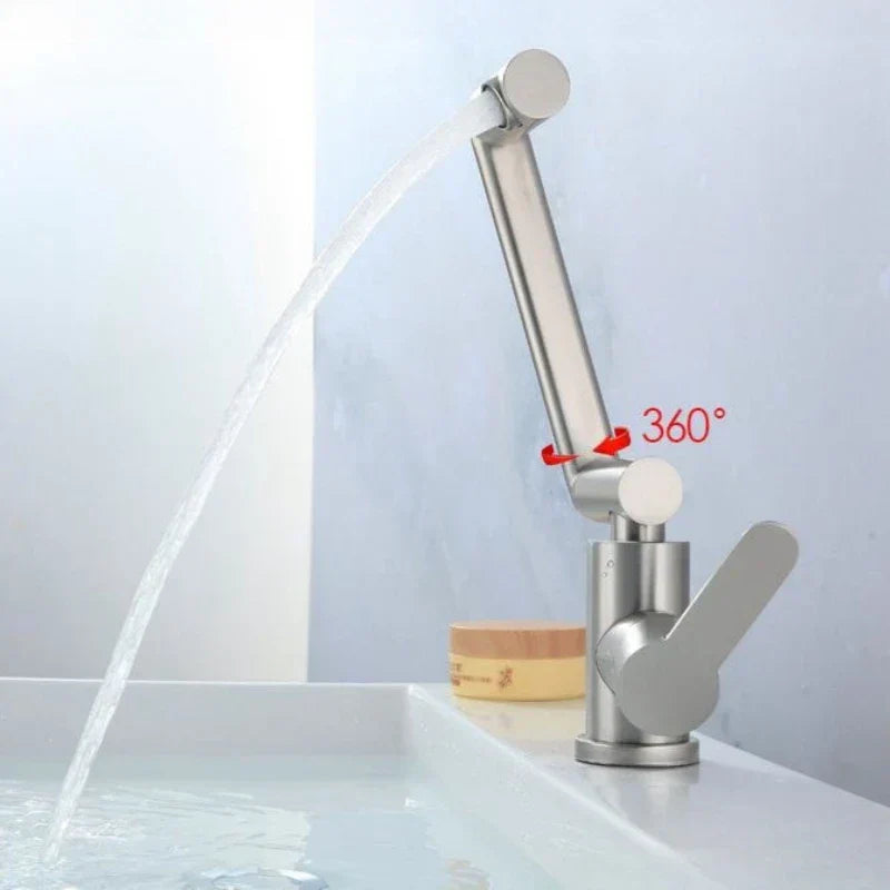 DecorBites™ 304 Stainless Steel Bathroom Faucet, Hot & Cold Water, Kitchen Basin, Bathroom Accessories
