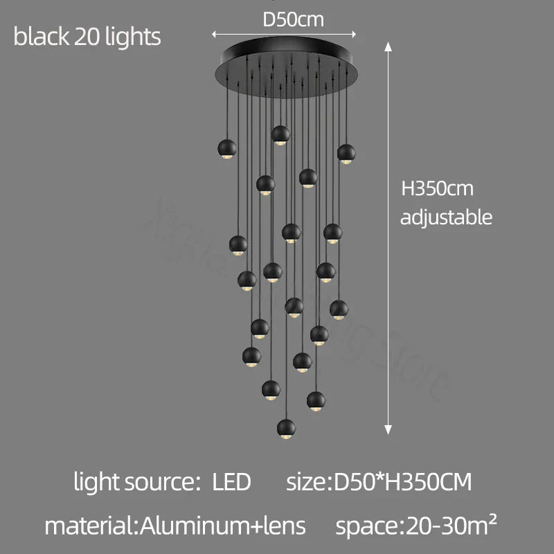 ثريا معدنية من Globe Lens من DecorBites™ لغرفة المعيشة والمطبخ وغرفة النوم والمقهى والسلالم والفيلا
