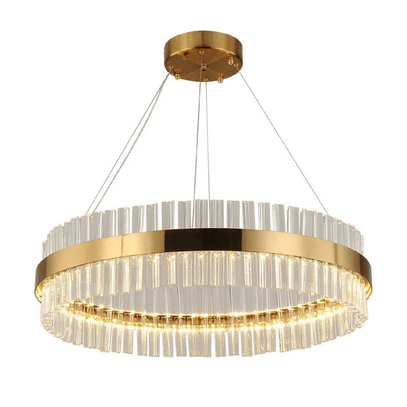 DecorBites™ ثريا كريستال ذهبية: إضاءة LED فاخرة وعصرية لغرفة الطعام والمعيشة وغرفة النوم