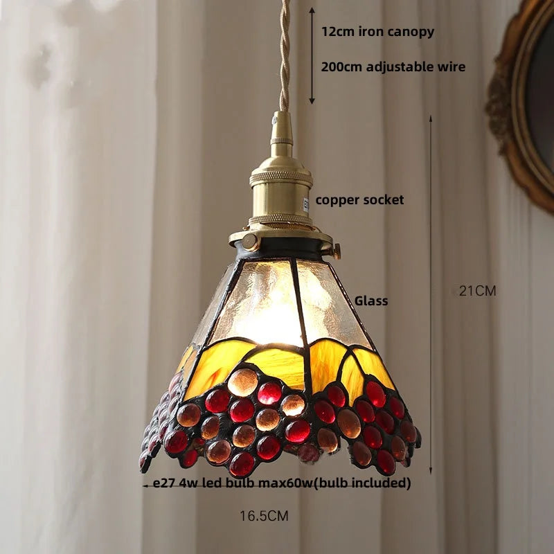 DecorBites™ Gray Glass LED Pendant Light Fixture with Adjustable Hang Lamp
