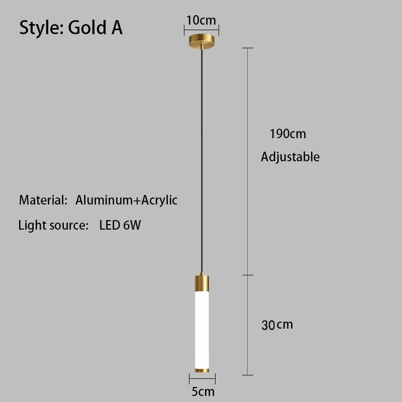 Minimalist White Linear Pendant Light In Aluminum