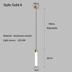 Minimalist White Linear Pendant Light In Aluminum