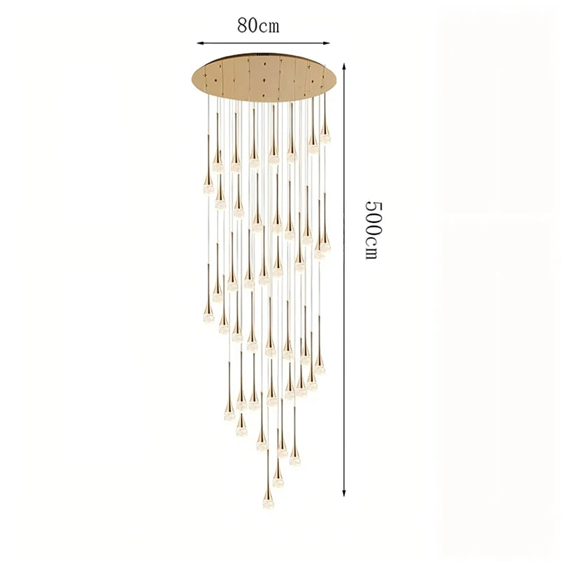 Modern Crystal Pendant Light With Adjustable Height