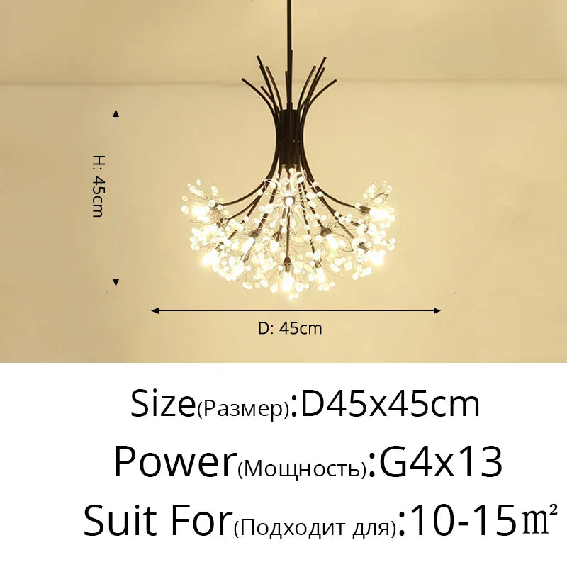 DecorBites™ ثريا ضوء LED على شكل زهرة الهندباء لغرفة المعيشة وغرفة النوم والمطعم بتصميم باقة
