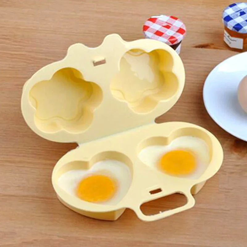 قالب بيض على شكل قلب وزهور DecorBites™ - أداة طهي البيض بالبخار والمقلي من Kitchen Climber