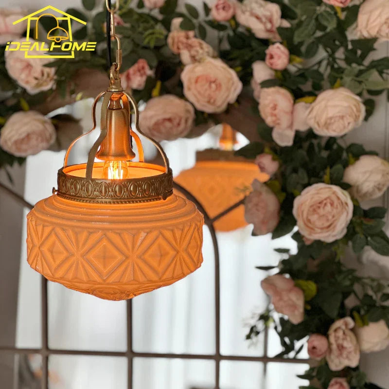 DecorBites™ Gold Lustre Glass Pendant Light LED E14 for Restaurant Bar Bedroom