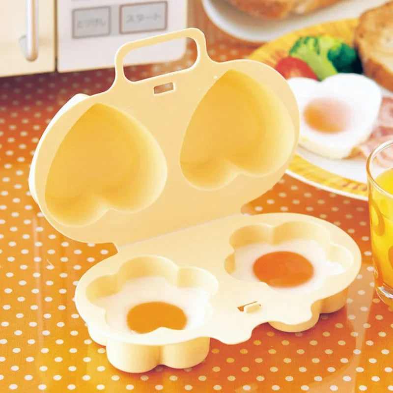 قالب بيض على شكل قلب وزهور DecorBites™ - أداة طهي البيض بالبخار والمقلي من Kitchen Climber