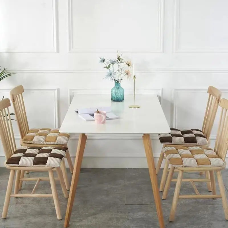 DecorBites™ Corduroy Cushion: Plaid Thickened Office Chair, Dining Chair, Sofa Floor Cushion