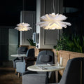 DecorBites™ Acrylic Flower Pendant Chandelier: Nordic Design LED Hanging Fixture for Elegant Decor