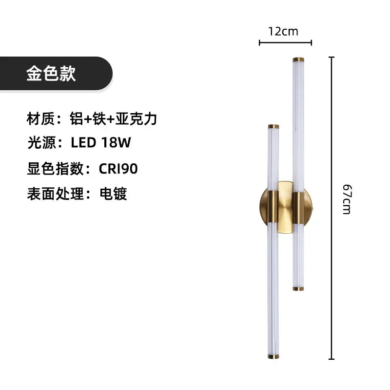 أبليك حائط أكريليك بإضاءة LED من DecorBites™‎ لإضاءة داخلية عصرية في غرف المعيشة والحمامات