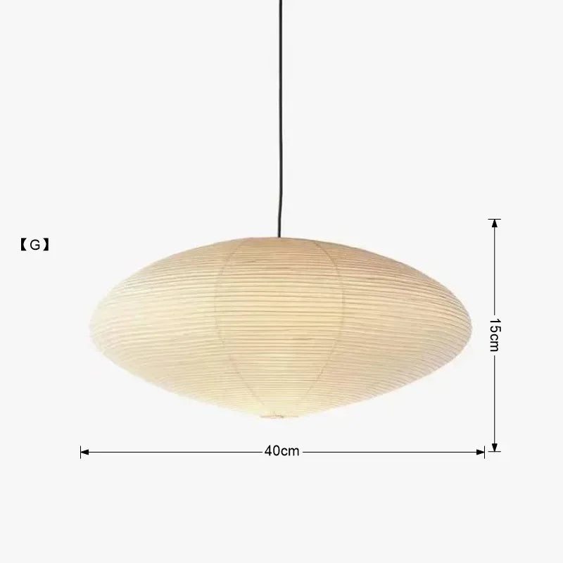 DecorBites™ مصباح معلق ياباني وابي سابي LED E27 سقف ورق الأرز معلق من نوجوتشي أكاري