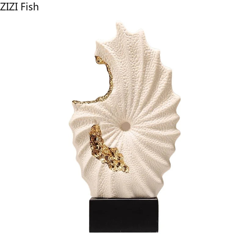 DecorBites™ Gilded Ceramic Landscape Feng Shui Desk Ornament: Abstract Room Decor & Aesthetics