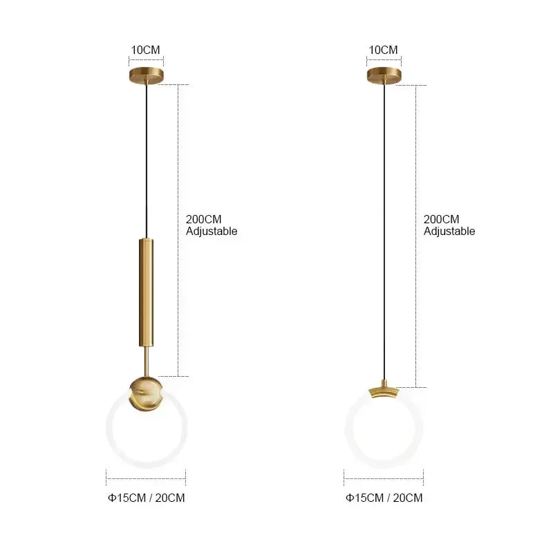 Nordic Gold Linear LED Pendant Light