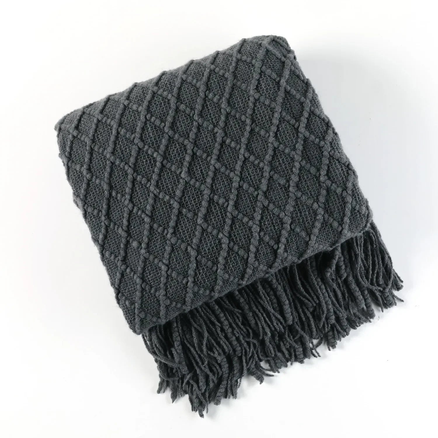 DecorBites™ Couverture en Laine Tricotée - Plaid Nordique Doux pour Canapé, Lit ou Bureau