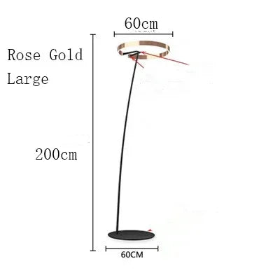 DecorBites™ Circular Luminescence LED Floor Lamp for Elegant Living Spaces