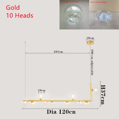 DecorBites™ Double Glass Lampshade Chandelier with LED Suspension – Stylish Ceiling Fixture for Dining Room