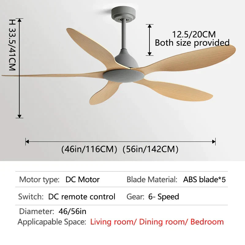 DecorBites™ 56-Inch Ceiling Fan: Modern, Remote Control, Commercial, Office, Industry, Non-Lamp Electric Fan
