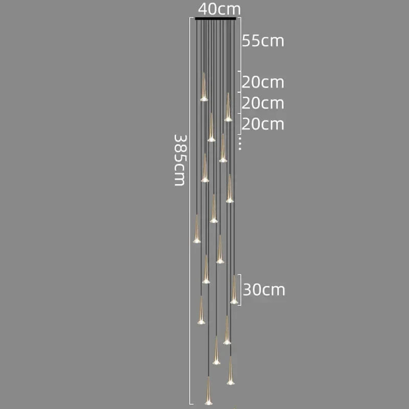 DecorBites™ Crystal LED Chandelier: Luxury Pendant Light, Staircase Suspension Luminaire, Indoor Hanging Lamps
