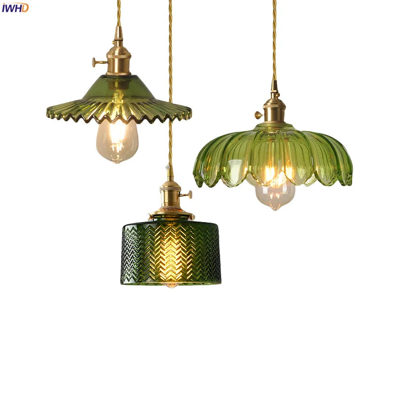 مصباح تعليق LED من الزجاج الأخضر DecorBites™ - مصباح معلق اسكندنافي حديث