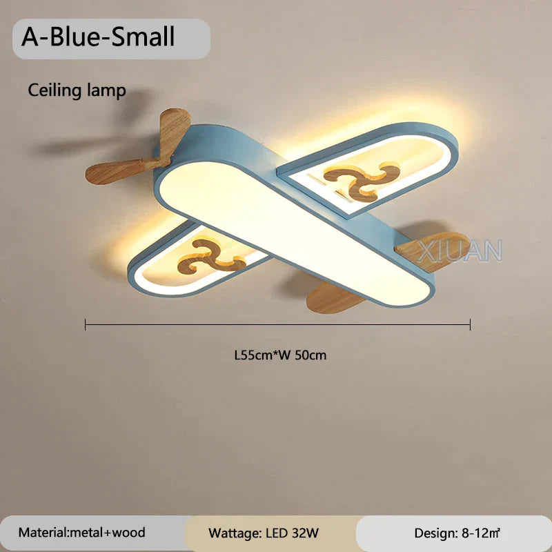 DecorBites™ Enfants Avion Suspension Bois Métal Appliques Maternelle LED