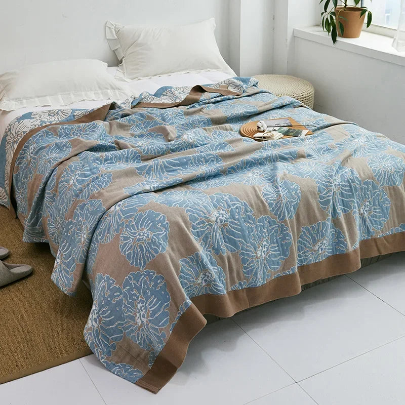 DecorBites™ Cotton Gauze Towel Throw Blanket - Soft and Cozy Bedspread for All Seasons