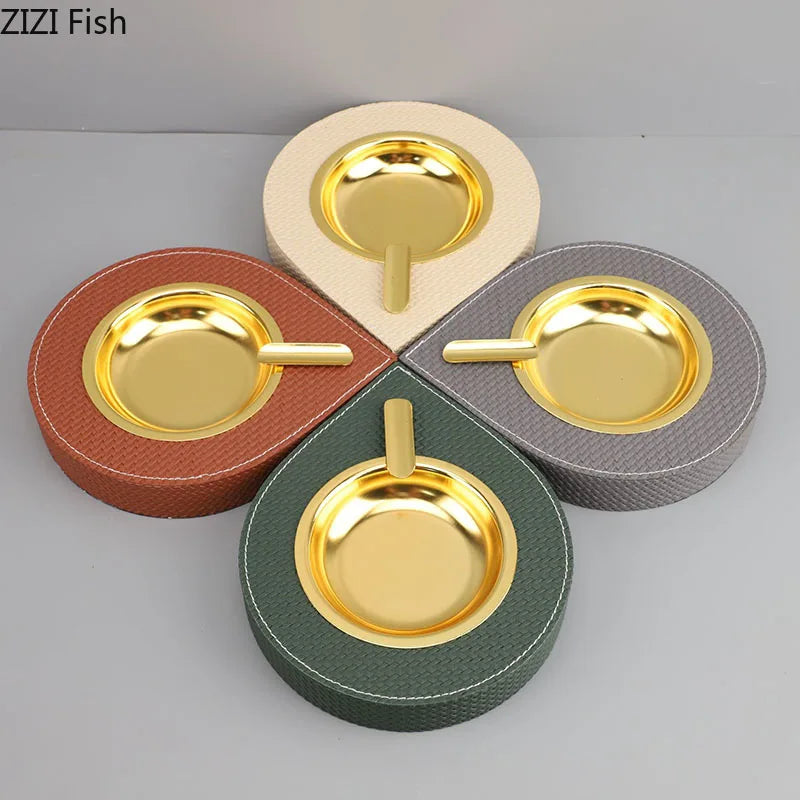 منفضة سجائر سطح المكتب الجلدية DecorBites™: إكسسوار تدخين وهدية أنيقة