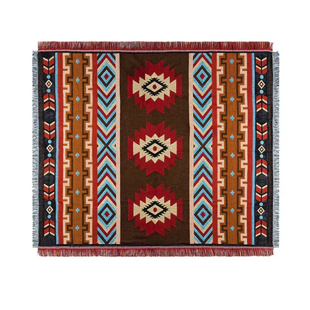DecorBites™ Geometric Cotton Knitted Sofa Blanket & Tapestry