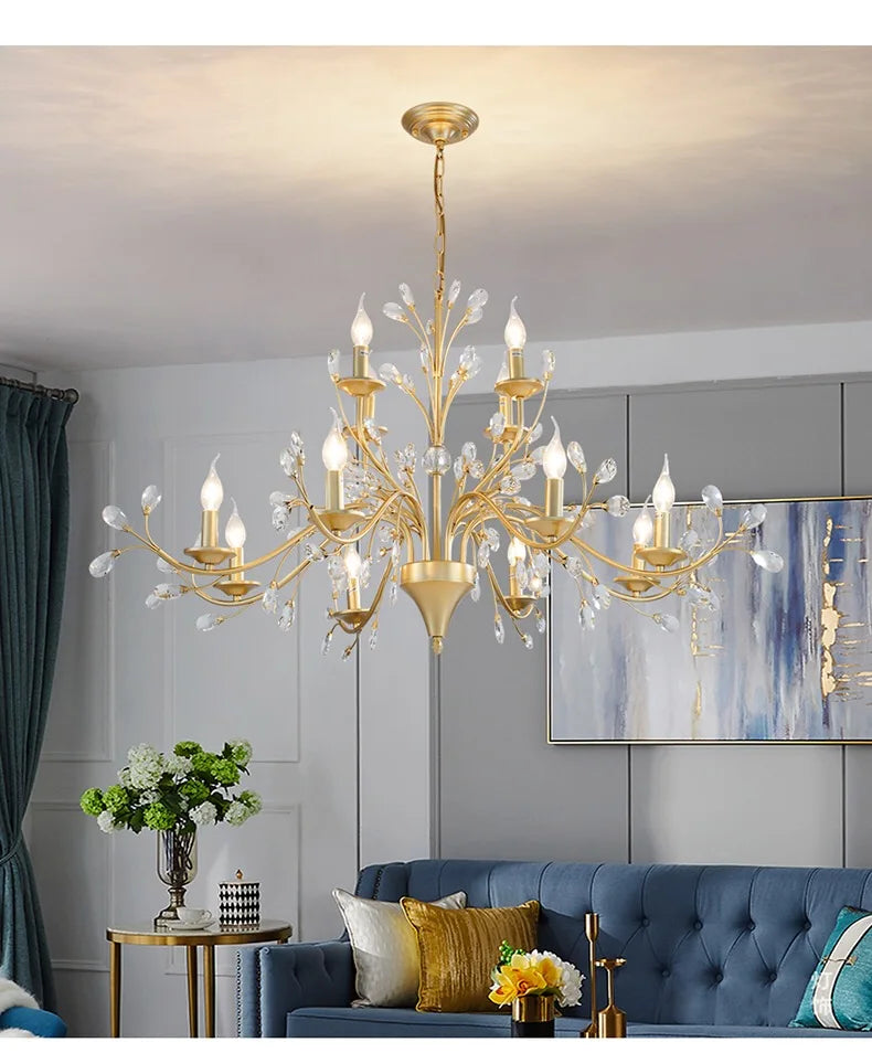 DecorBites™ Crystal LED Chandelier for Home Lighting in Bedroom Living Room Dining Kitchen