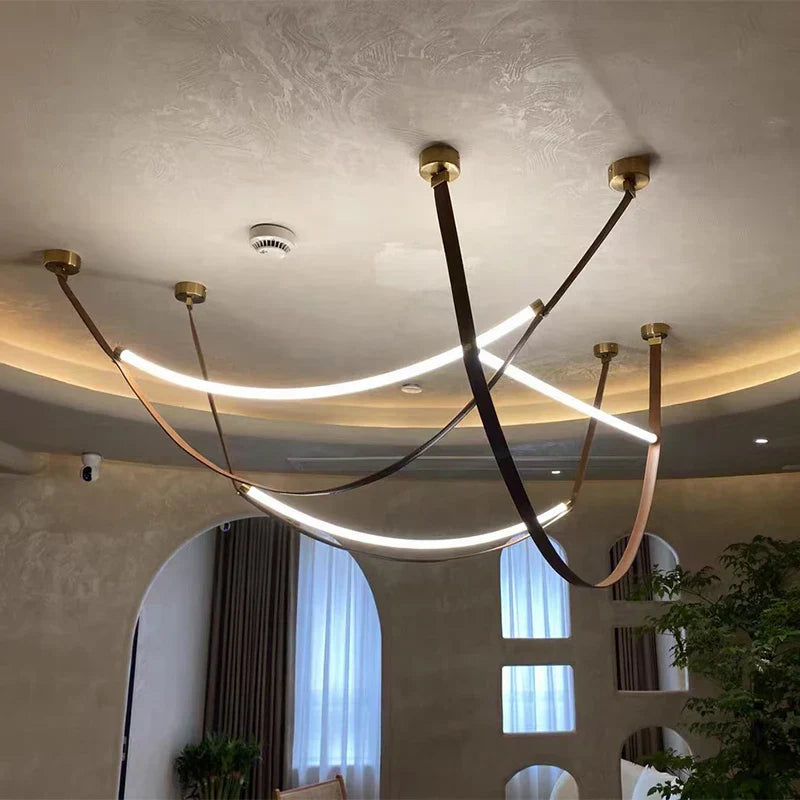 ثريا جلد ديكور بايتس™: مصباح تعليق LED بتصميم نورديك بسيط لغرفة المعيشة وغرفة الطعام وغرفة النوم