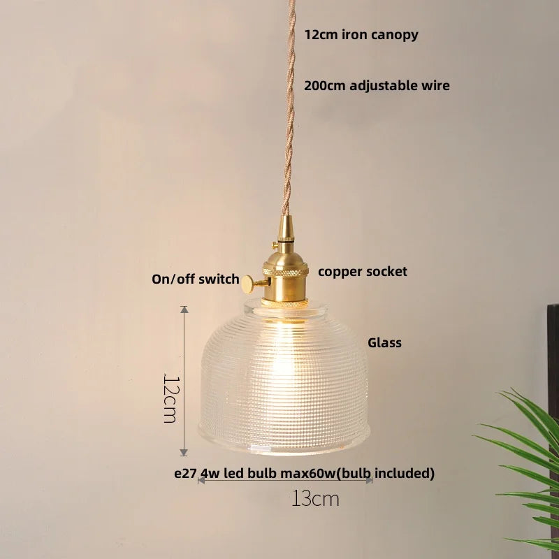 مصباح معلق LED زجاجي من DecorBites™: تصميم شمالي حديث، مصباح تعليق قابل للتعديل