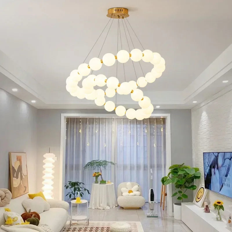 نجفة أكريليك LED من DecorBites™ لغرفة المعيشة وغرفة النوم والردهة، مصابيح معلقة