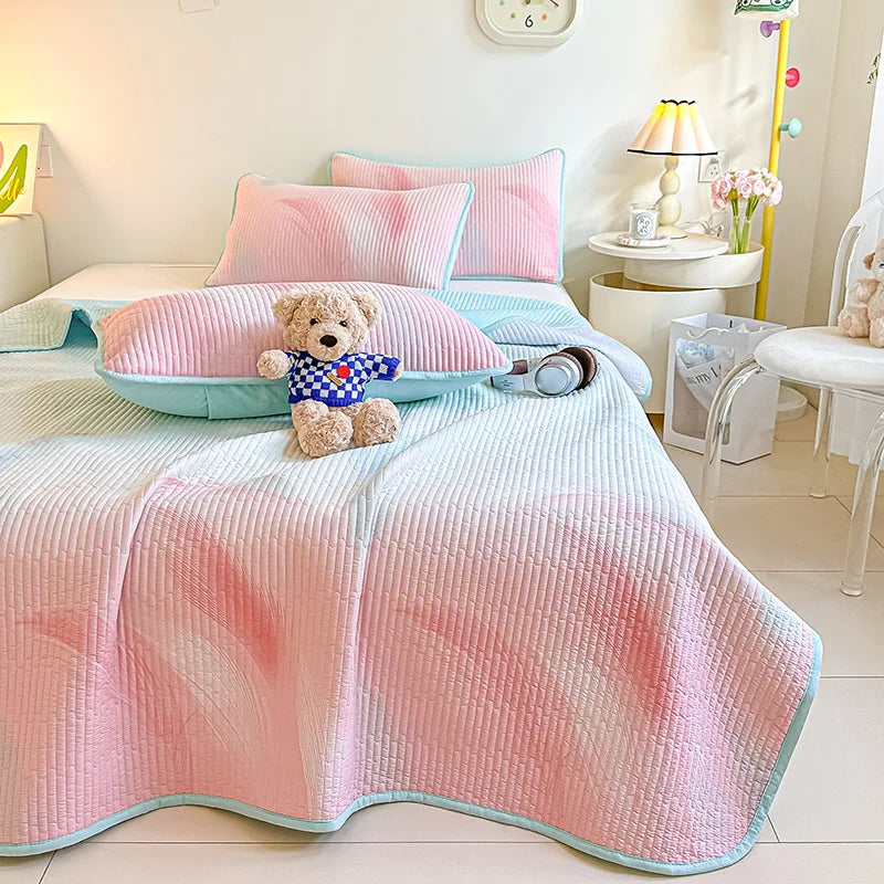 مفرش سرير فردي من DecorBites™ Dreamy Gradient: مانع للانزلاق، مرتبة مبطنة سميكة للاستخدام في الفصول الأربعة