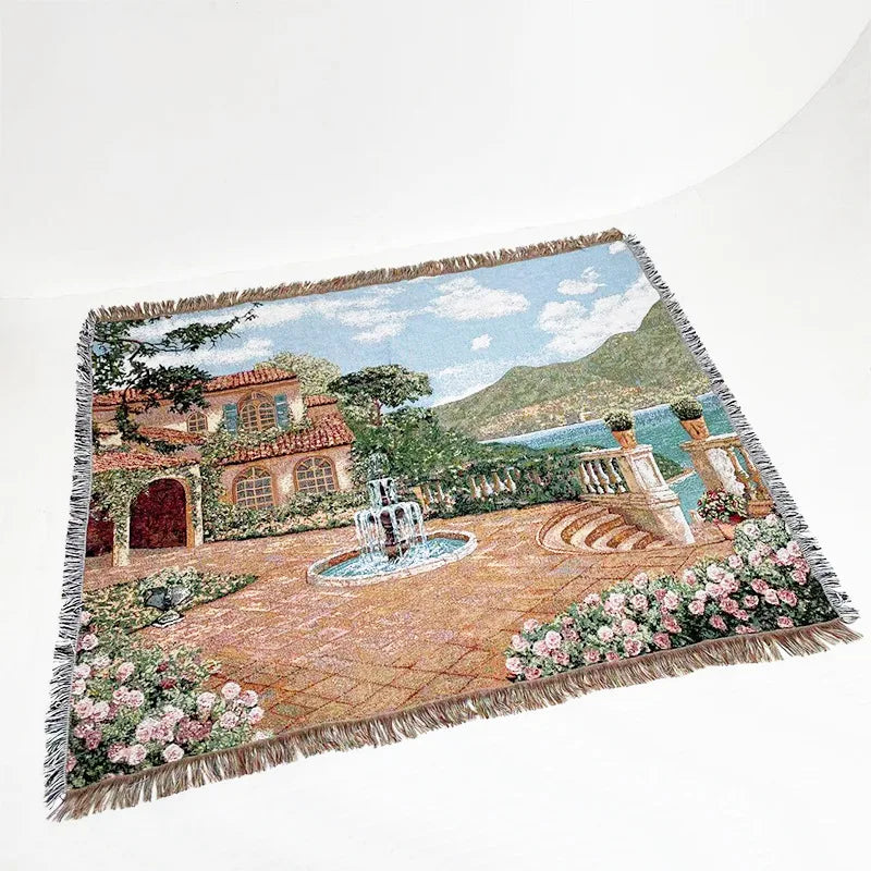 بطانية أريكة جاكار من DecorBites™ - بساط نزهات متعدد الاستخدامات وغطاء سرير