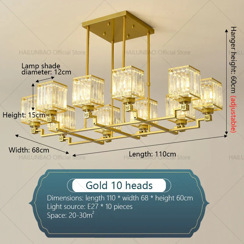 DecorBites™ Crystal Chandelier: Modern, Luxe, & Chic for Living Room, Bedroom, Restaurant & Villa