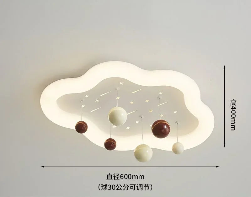 مصباح ثريا سحابة للأطفال من DecorBites™ لغرفة الأطفال، طيف كامل، للأولاد والبنات، طراز كريمي