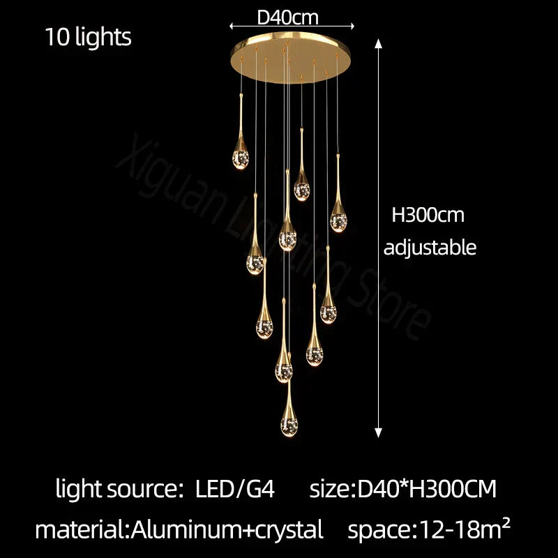 DecorBites™ Crystal Bubble Chandelier for Living, Dining, Bedroom - Modern Stairwell Design
