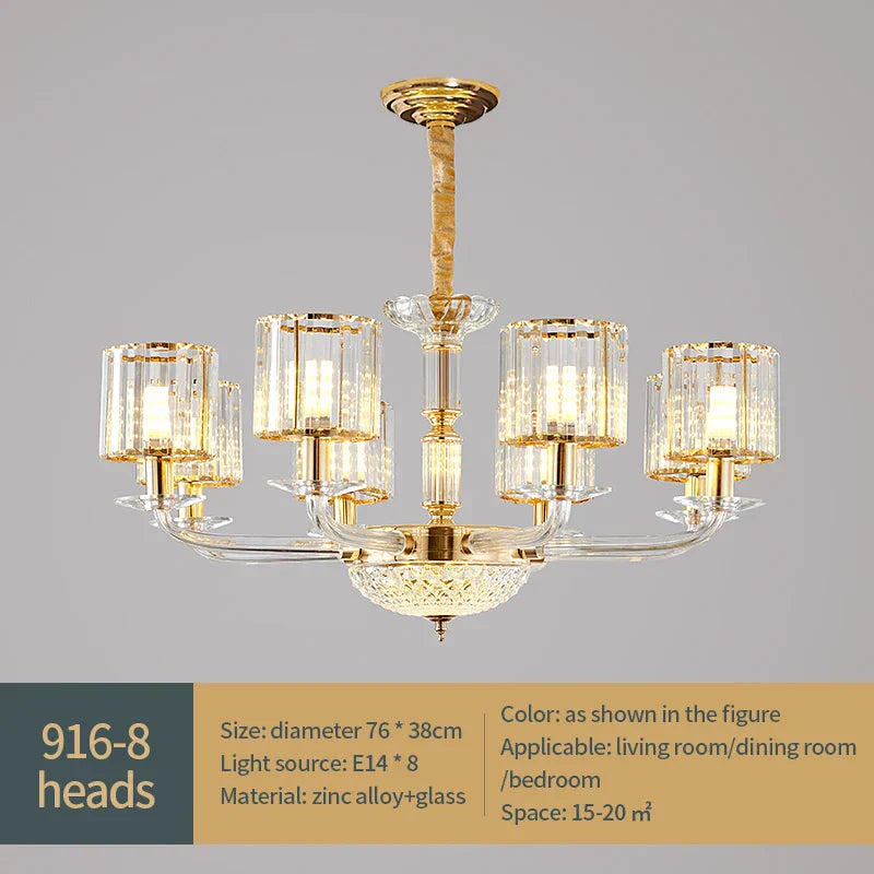 DecorBites™ Crystal Glass Pendant Lamp: Modern European Luxury for Living, Dining, Bedroom