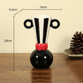 DecorBites™ Geometric Stripes Ceramic Vase Black & White Home Decor