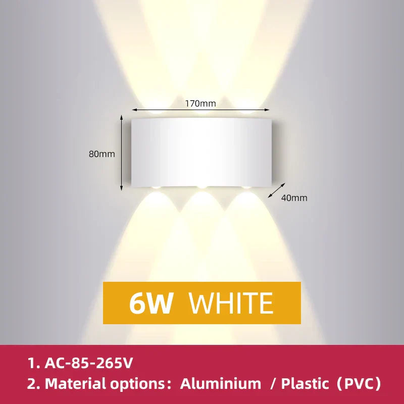 DecorBites™ LED Wall Light: Waterproof Indoor Outdoor Decor Lamp for Bedroom Living Room