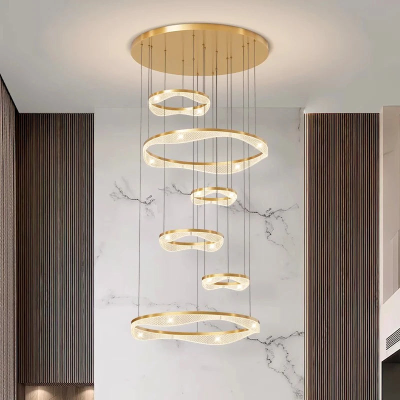 Modern Sculptural Ring Pendant Light Chandelier
