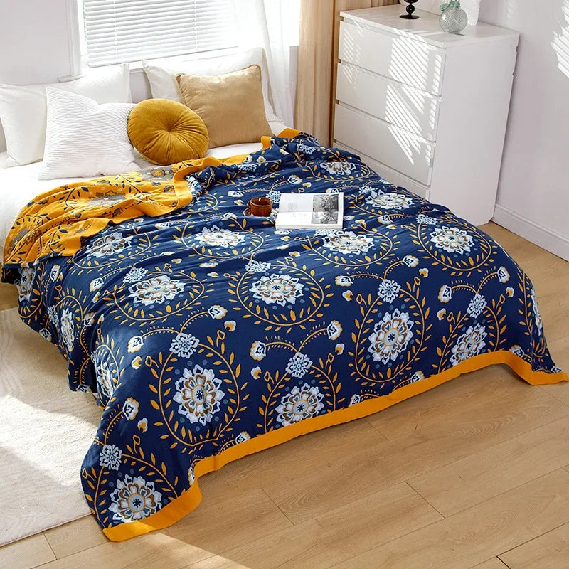 DecorBites™ Cotton Gauze Air-Conditioning Blanket - Luxury European Leisure Blanket