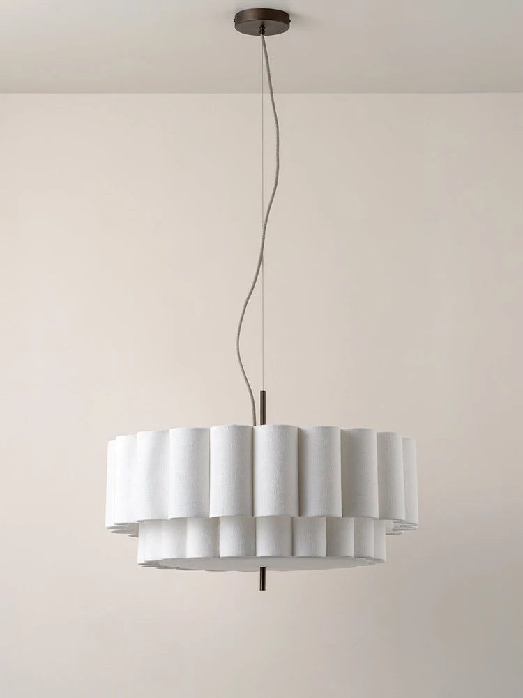 Wabi-Sabi White Fabric Pendant Light