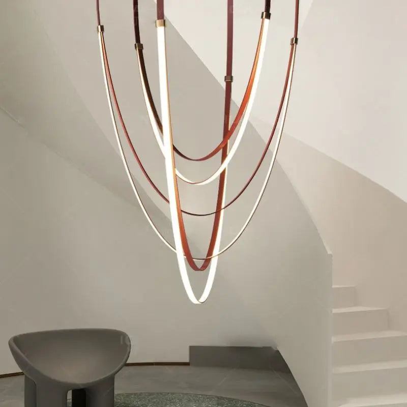 ثريا شريطية طويلة LED DecorBites™ لغرفة المعيشة والفيلا الحديثة