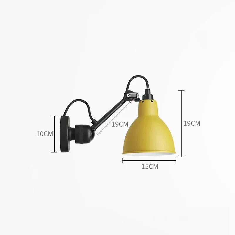 DecorBites™ Gras BL Wall Lamp: Adjustable Chrome Long Arm Reading Light
