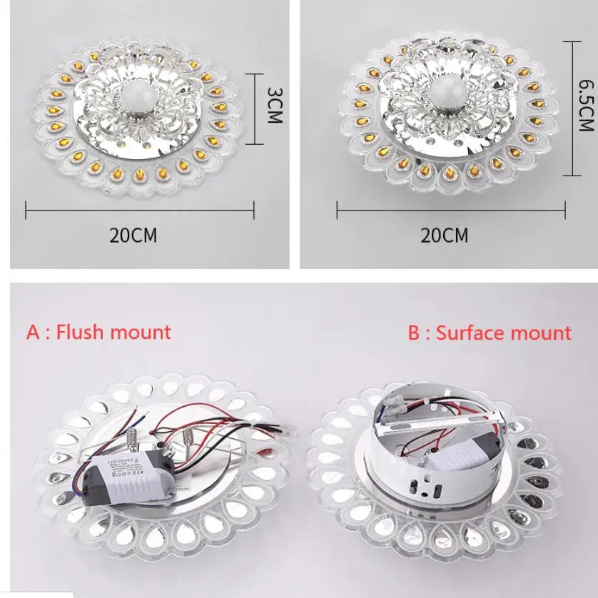 DecorBites™ Crystal Glass LED Ceiling Spot Light for Home Decor